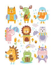 Poster - Animal Woodland Autumn Vector