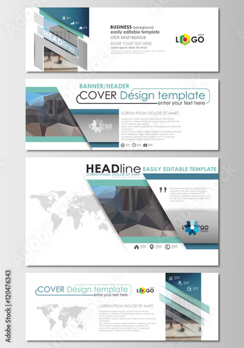 Social Media And Email Headers Set Modern Banner Templates Cover