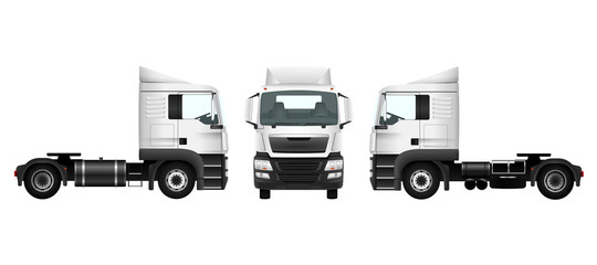 Wall Mural - Truck template on white. Isolated car. Transport pattern for advertising design