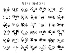 Emotions. Set Of Doodle Faces. Smile.