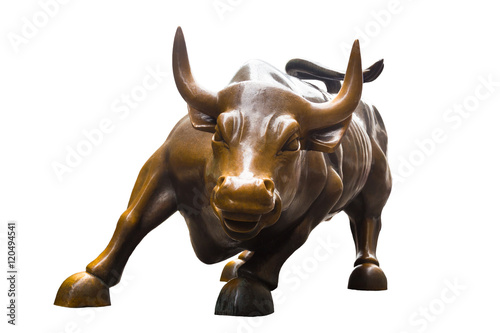 Fotomural Charging Bull isolated on white background