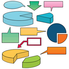 Sticker - vector set of pie chart