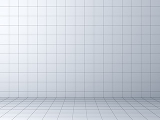 Aufkleber - Perspective grid background 3D rendering
