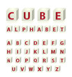 © treter - High Quality 3d Dice Alphabet with Cavalier Perspective on White Background.