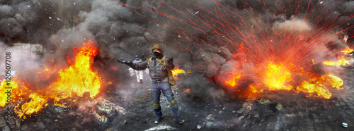Fotografía Confronting the government and opposition