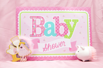 Wall Mural - Pink Baby Shower