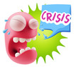 © xtock - 3d Illustration Sad Character Emoji Expression saying Crisis wit