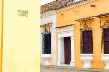 Poster - Pastel Colored Colonial Architecture