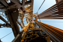 Oil Derrick. View From The Drilling Floor.