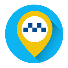 Poster - taxi service icon book car application button