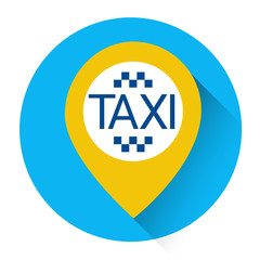 Poster - taxi service icon book car application button