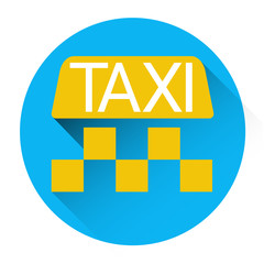 Poster - taxi service icon book car application button