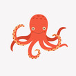 Illustration of cartoon octopus vector.