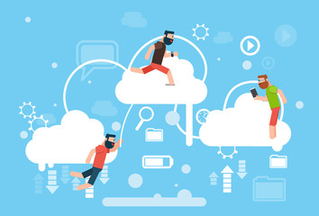 Poster - Casual Man Group On Cloud Computing Technology Online Internet Data