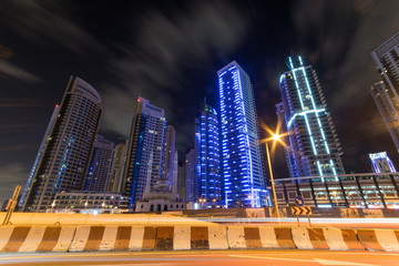 Sticker - Dubai Marina at night in United Arab Emirates