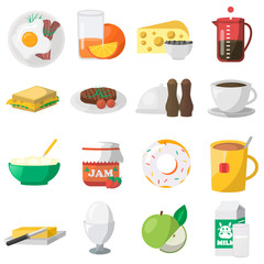 Sticker - Breakfast Colorful Icons