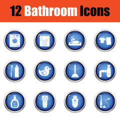 Canvas Print - Bathroom icon set.