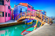 Colorful Houses In Burano, Venice, Italy