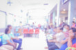 © jes2uphoto - blurred hospital background,A lot of unidentified people and patient in hospital waiting medicine or doctor