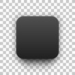 © molaruso - Black abstract app icon, blank button template with realistic shadow and transparent background for design concepts, web sites, user interfaces, UI, applications, apps, mock-ups. Vector illustration.