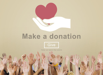 Wall Mural - Make a Donation Charity Donate Contribute Give Concept