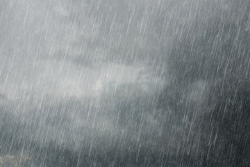 dark clouds with falling rain