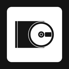 Poster - CD rom and disk icon in simple style isolated on white background. Equipment symbol vector illustration