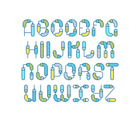 Leinwandbilder - Line geometrical color line latin font