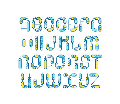 Line geometrical color line latin font
