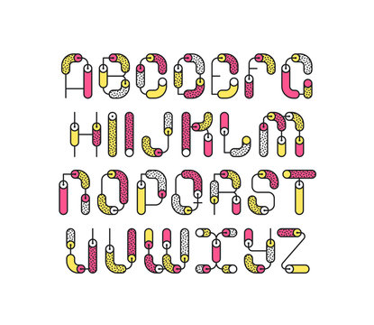Line geometrical color line latin font