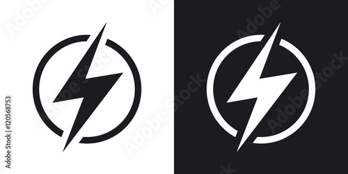 Lightning icon, vector Poster Mural XXL