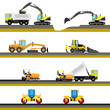 Set of seamless horizontal road construction