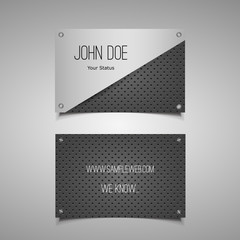 Wall Mural - Business Card Template with Metallic Pattern Design