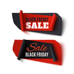 Sticker - Black Friday Sale, two abstract banners on white.