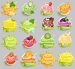 Wall Mural - Big set of labels splash.