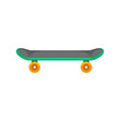 isolated skateboard with wheel for active lifestyle, extreme sport for youth activity, balance street transport vector illustration