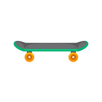 isolated skateboard with wheel for active lifestyle, extreme sport for youth activity, balance stree