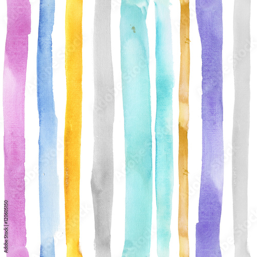 Cotton fabric kids watercolor stripce for pattern