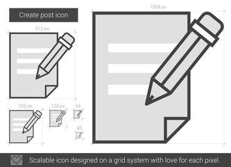 Poster - Create post line icon.