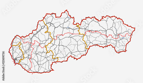 Valokuva Map of Slovakia. Roads