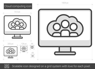 Poster - Cloud computing line icon.