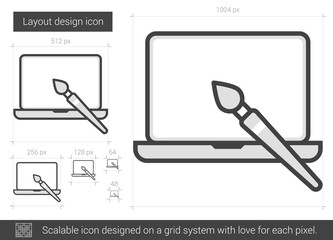 Aufkleber - layout design line icon.