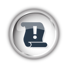 Wall Mural - Web button with black Important Information icon on white backgr