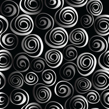 Spiral Black White Gradient On A Black Background.Seamless Pattern.An Abstract Texture. For Backgrounds ,fabric, Wallpaper.