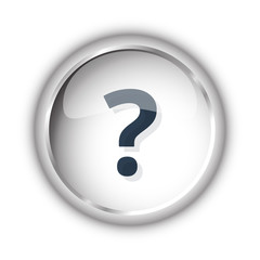 Wall Mural - Web button with black Question Mark icon on white background