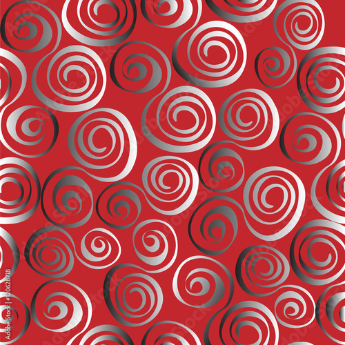 Spiral Black White Gradient On A Red Background Seamless Pattern