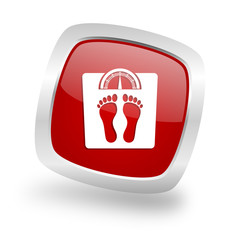 Aufkleber - weight square red glossy chrome silver metallic web icon