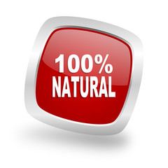 Poster - natural square red glossy chrome silver metallic web icon