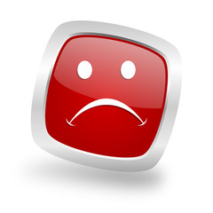 Poster - cry square red glossy chrome silver metallic web icon