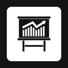 Poster - Growing chart presentation icon in simple style on a white background vector illustration